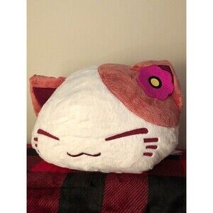 Furyu Nemuneko Pink and White Flower Toreba Prize Plush 12" Japan Import
